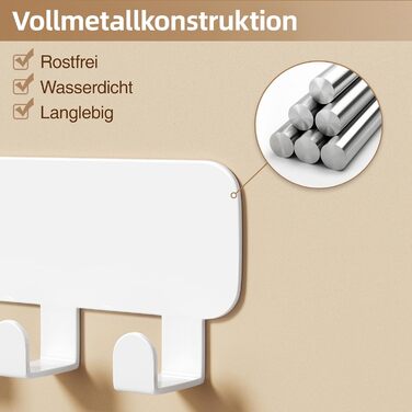 Ключниця Pickpiff з 8 гачками, органайзер для ключів на стіну, ключниця для дому, декор (Білий, Комплект)