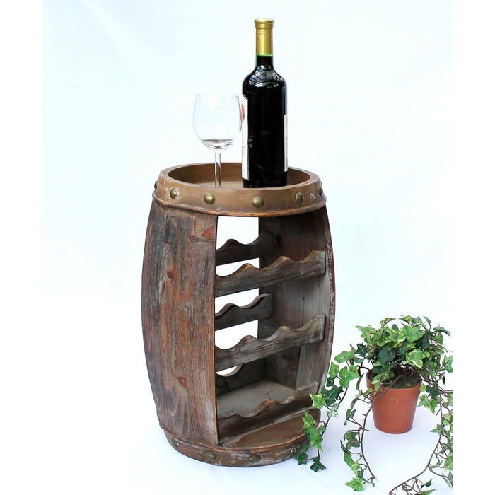 DanDiBo Wine Rack Wood Small Barrel Wine Barrel 1555 Bottle Holder Bottle Shelf 50 cm Shelf Barrel Wood Barrel