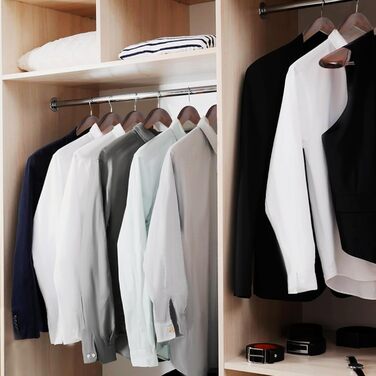 Wooden Clothes Hangers, 6-Piece Suit Hangers, 360° Swivel Hook, for Jackets, Shirts, Suits, Coats, 44 x 5.5 x 23 cm (L x W x H), Dark Walnut AWY0406H