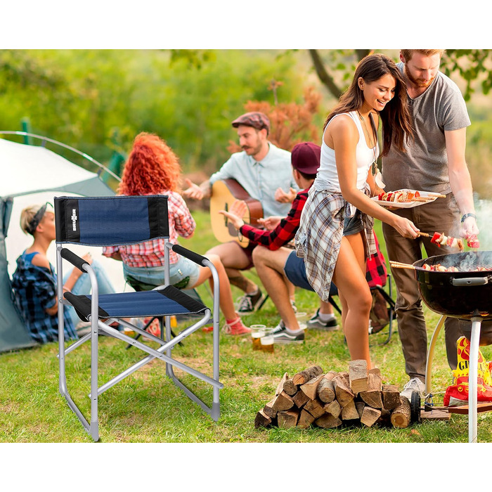 Крісло розкладне Brunner Regista Captain Azzurro/Nero (Чорний/Синій) - комфортне для кемпінгу та відпочинку