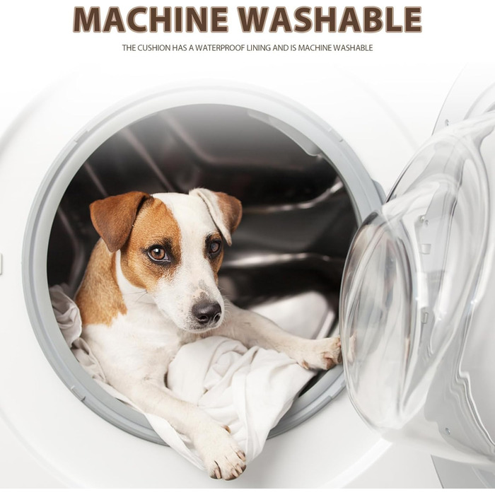 Лежанка для собак середніх порід, водонепроникна, 76x50x7,5 см, знімний чохол, коричнева