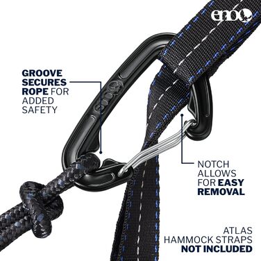 Гамак подвійний ENO DoubleNest Print Berge zum Meer, сірий/червоний, для 1-2 осіб - легкий кемпінговий гамак