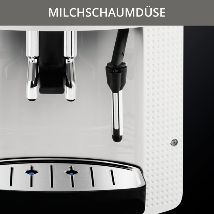 Krups Arabica Picto Fully Automatic Coffee Machine, Milk Frother, 2-Cup Function, Rotary Control, Easy Cleaning, Coffee Machine, TÜV Seal, White, EA810870 White Single