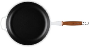 Сковорода Le Creuset Signature чавунна з дерев'яним ручками, 2.25 л (біла)