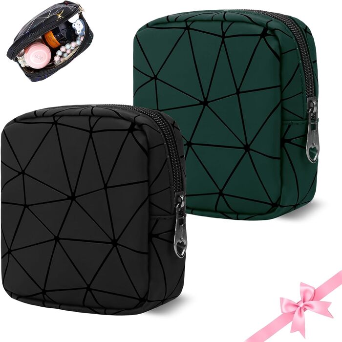 Набір косметичок Desing Wish 2 шт. (Mini + Large) – Бежевий (Mini) + Чорний (Large)