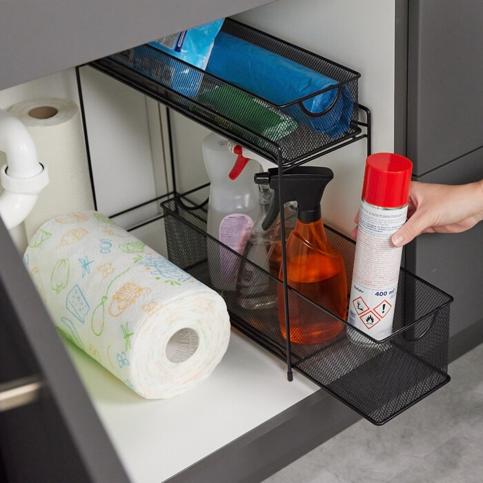 Relaxdays Metal Kitchen Cabinet Organizer
