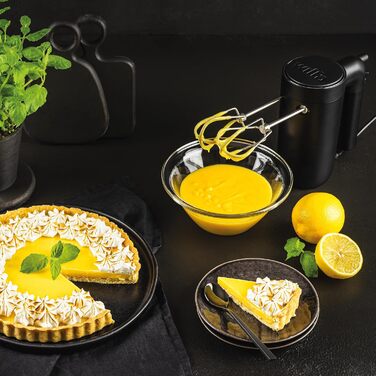 Wilfa Hand Mixer Smooth Mix 500 | 500 W | 5 Speeds | Boost Function & Eject Function | Includes Whisk + Dough Hook | 1.4m Long Cable | Up to 1.5kg Dough | Accessory Holder (black)