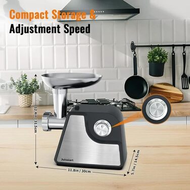 Electric Meat Grinder & Sausage Maker - Stainless Steel with Accessories