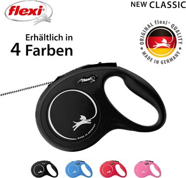 Рулетка для собак Flexi Classic M, 8 м, чорна (до 20 кг)