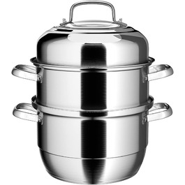 Пароварка VENTION з нержавіючої сталі, 3 яруси, діаметр 28 см, індукційна