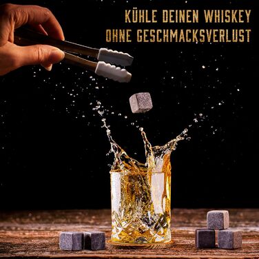 WHISISKEY Whiskey Carafe Set - Whiskey Gift Set - Gifts for Men - Men's Gifts Gift - Birthday Gift for Men - Classic Decanter 700ML, 2 Whiskey Glasses, 8 Whiskey Stones
