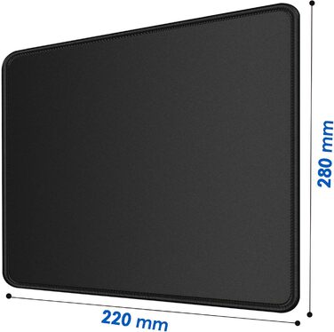 KTRIO Комплект килимків для миші 3 шт. (275x215 мм, чорний) з антиковзким покриттям та міцними краями для комп'ютера, ноутбука та ПК