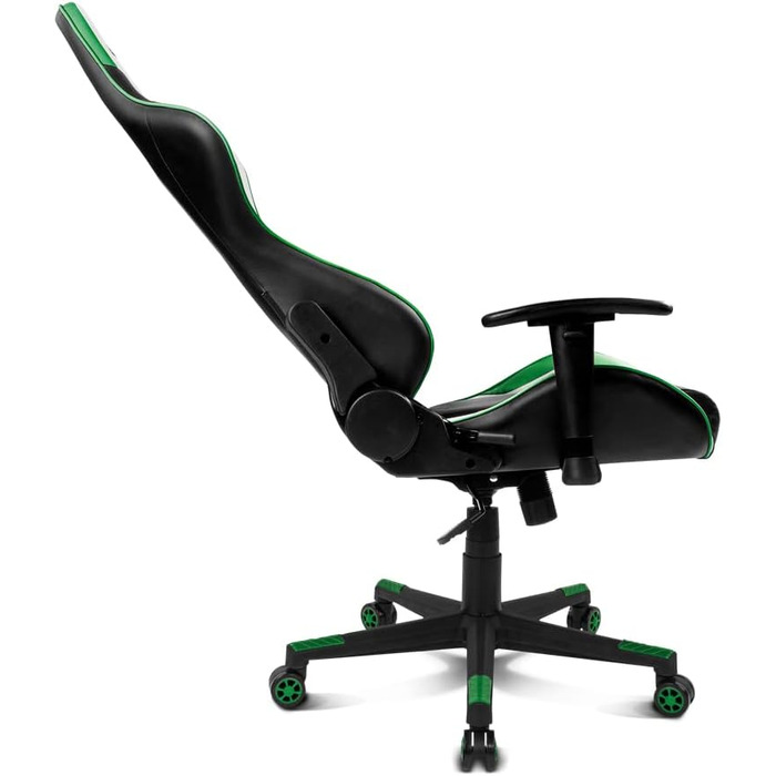 Ігрове крісло Drift DR175GREEN, екошкіра, 2D підлокітники, клас 4, чорний/зелений