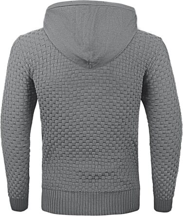 Пуловер чоловічий Tarainya, теплий светр з капюшоном, трикотажний, довгий рукав, колір сірий (C), розмір XL