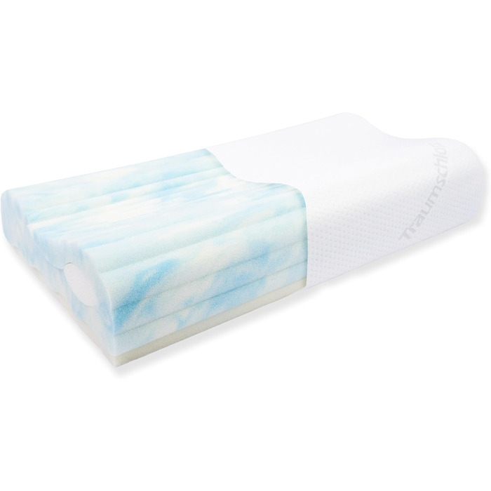 Dream Castle Exclusive Neck Pillow - Gel foam core with wave pattern RG50 - Height adjustable for optimal sleeping position - Sustainable cover made of recycled polyester - 30x60cm
