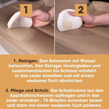 Furniture Clinic Leather Care Set for Car Seats – Premium Cleaning Set for Car Seats 250 ml Leather Cleaner & Care Rinse