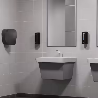 AIKE AK1205 Automatic Soap Dispenser Wall Mount Matte Black, 800ml Commercial Automatic Liquid Soap Dispenser Wall Mounted, 5-Speed Adjustable