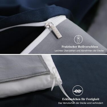 Комплект постільної білизни RUIKASI з бавовни 4-х частинний (сірий, антрацит, світло-сірий, темно-синій)