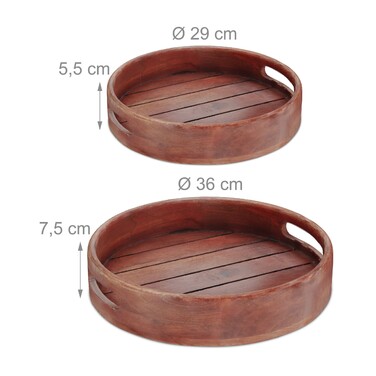 Лоток Relaxdays Mango Wood 2 шт. Встановити