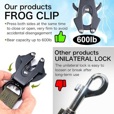 Міцна тактична повідка для собак з карабіном швидкого закриття та світловідбиваючими нитками, 1,2-1,8 м, Power-Stretch, для середніх та великих собак (армійний зелений та чорний)