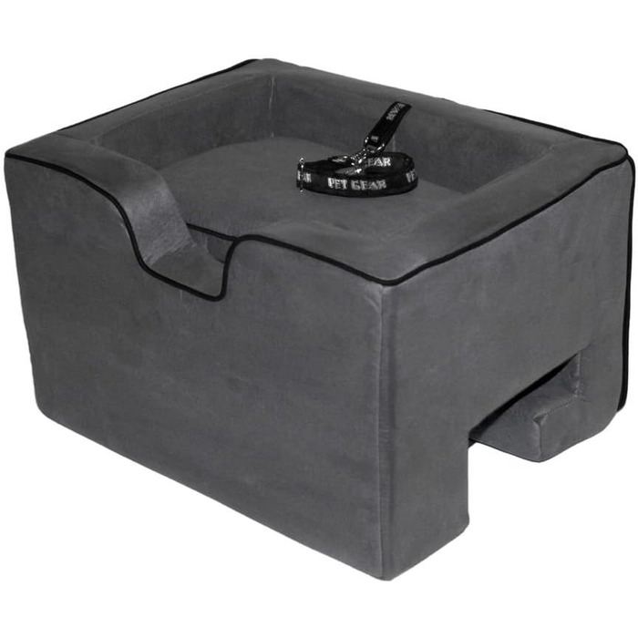 Підвищувальне автокрісло Pet Gear Lookout Booster, знімний м'який підсиджувач, страховочний трос, швидка установка без інструментів, колір антрацит, середній розмір