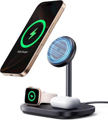 Baseus EnerFill 3-в-1 Бездротова Зарядка з Охолодженням TEC, 22.5W, для Apple Watch, iPhone 16/15/14/13/12 Pro Max, AirPods, з 45W Швидкою Зарядкою