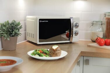 Мікрохвильова піч Russell Hobbs RHMM701C, 17 л, 700 Вт, кремовий колір, 5 рівнів потужності, таймер, функція розморожування