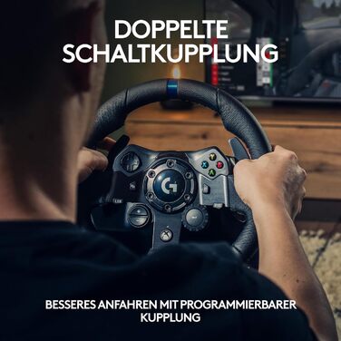 Руль Logitech G923 з педалями для Xbox, Xbox One та PC: TRUEFORCE, 1000 Гц, реактивні педалі, підтримка Dual Clutch Xbox | PC
