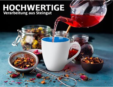 Набір кавових чашок Miamio Le Papillon (6 шт., 350 мл) - біло-червоний/біло-синій