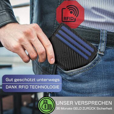 WEST - Magic Wallet (Classic) with large coin compartment - including elegant gift box - wallet with coin pocket - The perfect companion for on the go - RFID protection (Carbon)