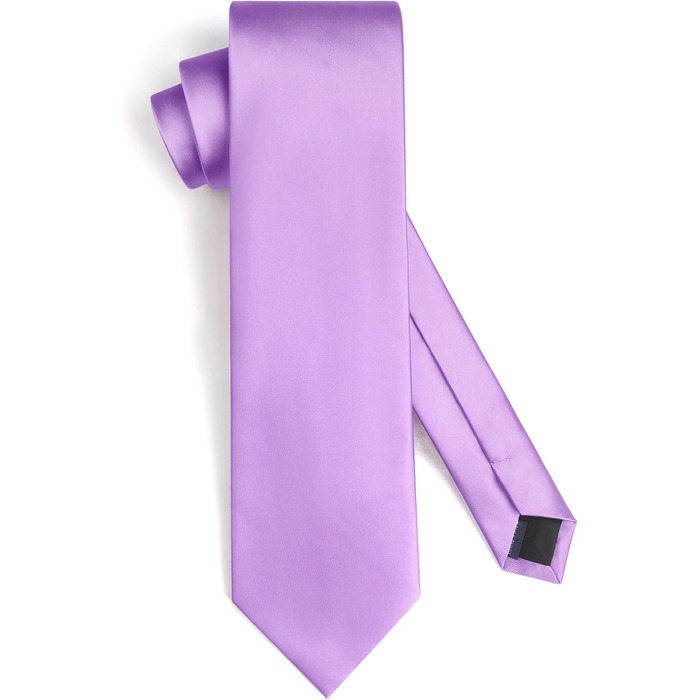 HISDERN Комплект краваток для чоловіків: краватка, нагрудна хустинка та краватки-затискач. Класичний однотонний дизайн, фіолетовий колір. Ідеально для святкових заходів, весілля та вечірок.