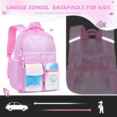 Рюкзак для дівчинки Schulrucksack Mermaid, рожевий - шкільний, 43x35x17 см, для дітей 5-10 років