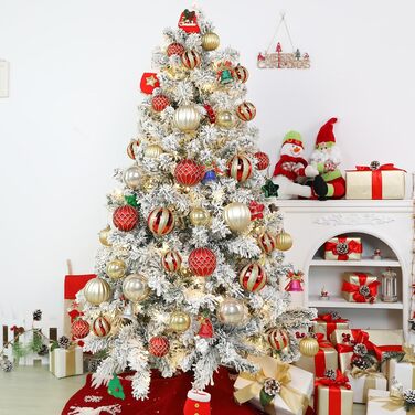 Прикраси для ялинки Shareconn: 30 кульок, 60 мм та 80 мм (червоний та золотий)