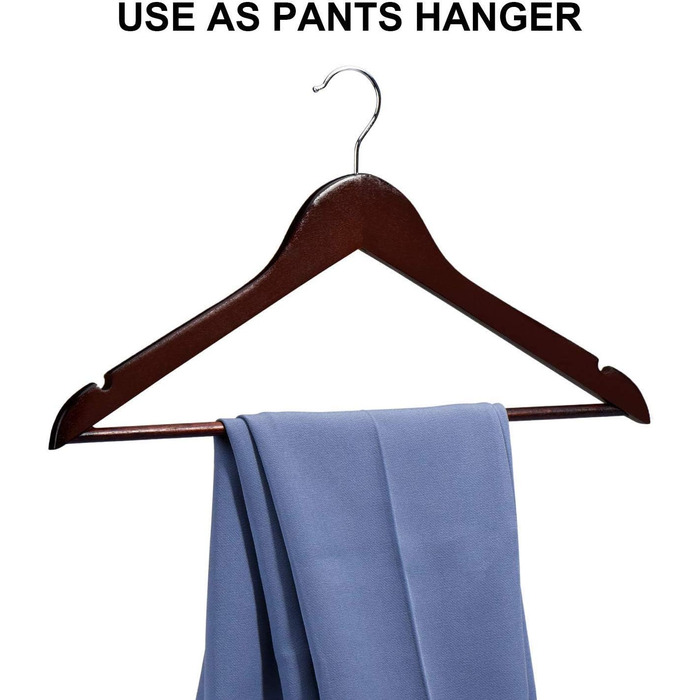 Вішак для одягу Evolluxi Lotus з масиву горіха, для сорочок та жакетів, обертовий гачок 360 градусів, ретро стиль (12 шт.)