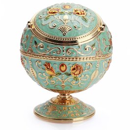 Попільничка для сигар вінтажна металева з кришкою, портативна, не продувається, нейтралізатор запаху, зелений