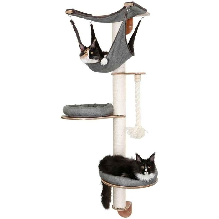 Дряпка для котів Kerbl Dolomit 2.0 Tofana, сіра, 160 см, з дерева та сизалю, з подушкою 160 x 75 см