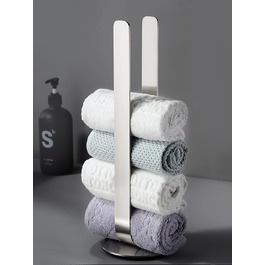 Тримач для рушників ZUNTO без свердління, для гостей, самоклеючий, штанга для рушників з нержавіючої сталі, 40 см, сріблястий (стійкий)