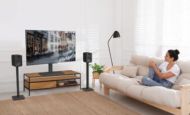 Підлогові стійки для колонок Kanto SP26PLW 26' | Для середніх та великих полоччастих колонок | Сталь, пінопакет, поворотна платформа 30° | Приховане кабельне прокладання | Пара, 66 см (чорний)