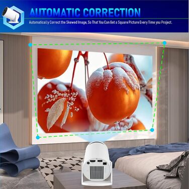 Портативний проєктор HY300 Pro+ Mini: 1080P, 200 ANSI, Android 13, Wi-Fi 6, BT5.2, Автоматичне вирівнювання, для кіно на відкритому повітрі та підключення до телефону