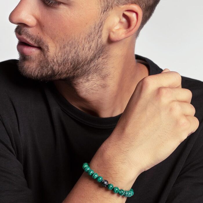 Браслет THOMAS SABO Чорний Кіт, срібло 925 проби, емаль, 19 см