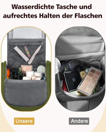 Водонепроникний дорожній органайзер для косметики та туалетних аксесуарів (зелений)