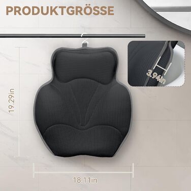 Подушка для ванни з 3D Air Mesh сітки, неслизька, швидковисихаюча, м'яка подушка для ванни (сіра)