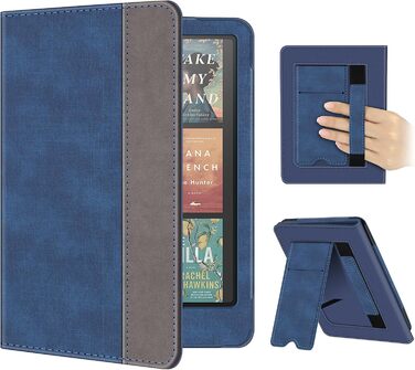 Чохол Fintie для Kindle Paperwhite 12-го покоління (2024/2025) з підставкою, петлею та авто-сон/пробудження, чорний (Denim Indigoblau)
