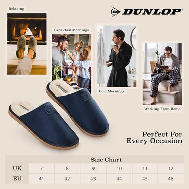 Чоловічі халапи Dlop з антиковзкою підошвою та плюшевою підкладкою (41 EU, Синій)