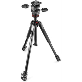 Штатив Manfrotto 190X з алюмінію – 3-секційний для бездзеркальних та DSLR камер (Kit з трьохсекційною ніжкою та 3-сторонньою головкою)