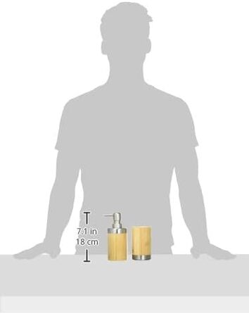 Набір для ванної кімнати Axentia Bambus, дерево/срібло, 10 x 23 x 19 см