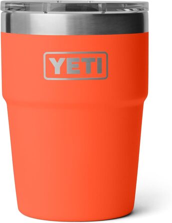 YETI Rambler Stackable Cup with Magslider Lid, 16 oz (475 ml), Papaya Color