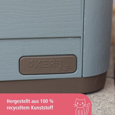 Kerbl Cat House Paola Eco (Cat Shelter UV and Weather Resistant, Cat Cave Indoor and Outdoor, Pet House, 60 x 51 x 41 cm, grey-green/brown) 81341