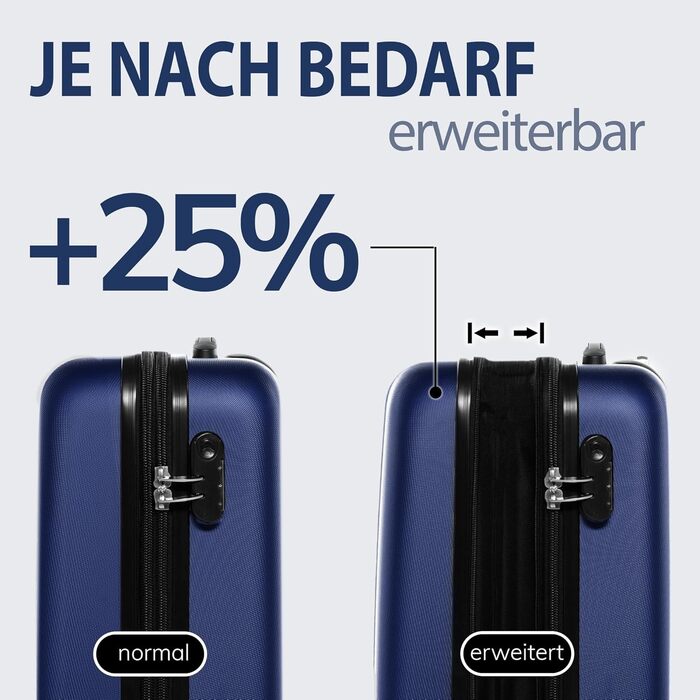 Набір валіз FERGÉ 3 шт. з жорстким корпусом, розширюваний. Валізи Trolley, Handgepäck, L, XL. Матеріал: 100% ABS, колір: рожевий (3 шт. в наборі, Navy)