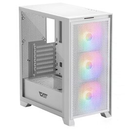 Ігровий корпус darkFlash DRX70 ATX Mid-Tower, 3 RGB-вентилятори 120мм, загартоване скло, сітчаста передня панель, USB 3.0, Білий